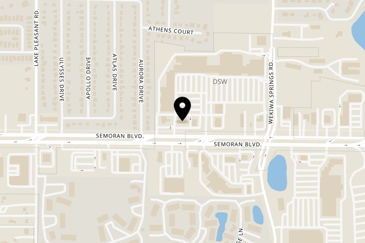Map showing the location of Quesa Loco Quesa Loco Apopka on 2107 E Semoran Blvd STE A in Apopka